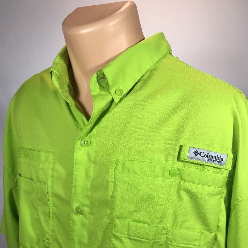 Columbia PFG 1X Mens Shirt Size XL Green
